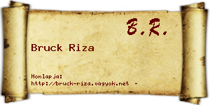 Bruck Riza névjegykártya